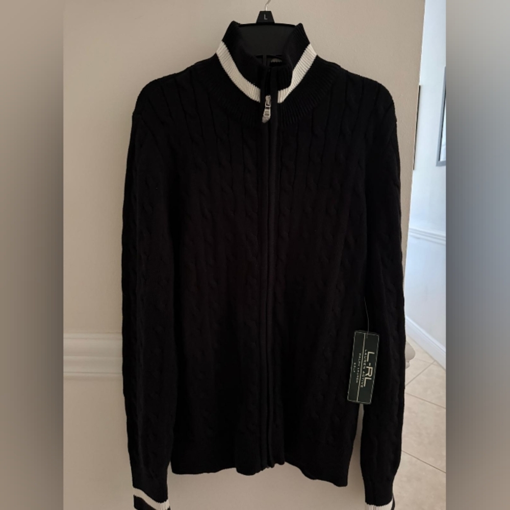 Ralph Lauren Black Zip Up Sweater 🤍🔥